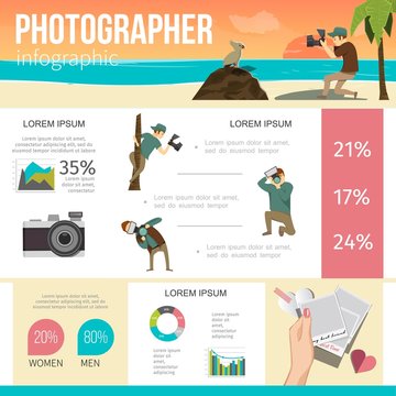 Flat Photographing Infographic Concept