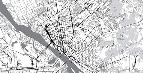 Urban vector city map of novosibirsk, Russia
