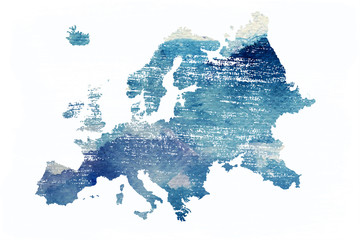 Europa - szkic kontynetu - obrazy, fototapety, plakaty