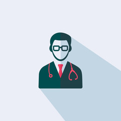 Doctor Icon Vector - Flat illustration