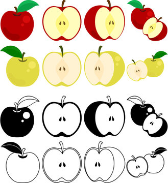 りんごと梨の可愛いアイコン Stock ベクター Adobe Stock
