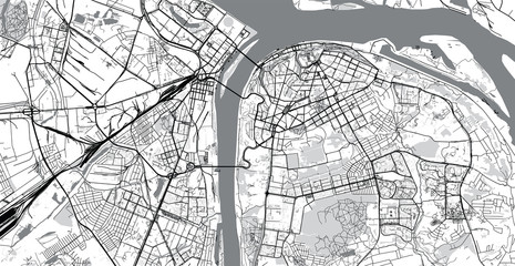 Urban vector city map of Nizhny Novgorod, Russia