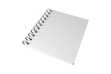 White Mock Up Spiral Cover Notebook 3D