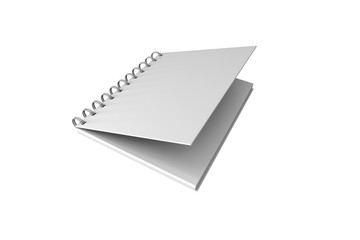 White Mock Up Spiral Cover Notebook 3D