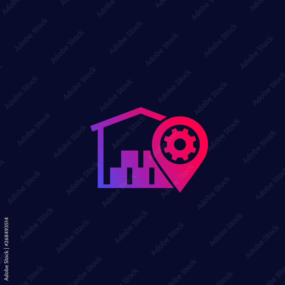 Wall mural warehouse, logistics, distribution vector icon