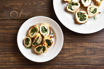 Stuffed chicken fillet with spinach and cheese