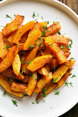 Baked pumpkin slices