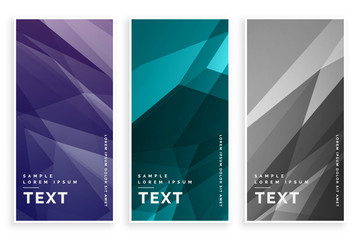 abstract geometric banners set design