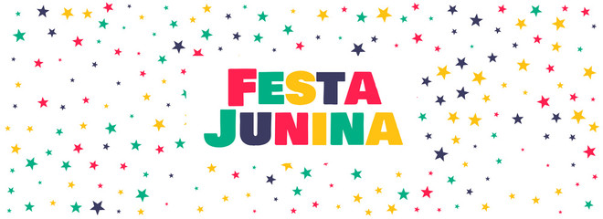 colorful stars banner for festa junina