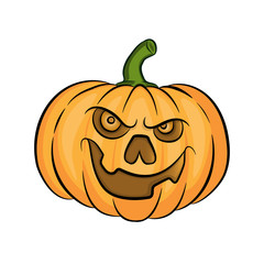 evil halloween pumpkin cartoon vector