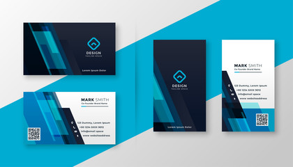stylish blue elegant business card design