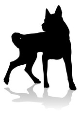 A detailed animal silhouette of a pet dog