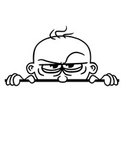 gesicht böses verstecken mauer schild lustig comic cartoon clipart cool wütend sauer