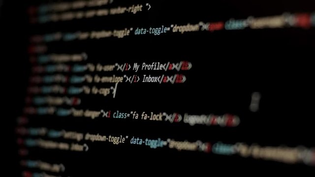 HTML Web Page Code Scrolling Programming code abstract technology background for software developer and Computer script concept