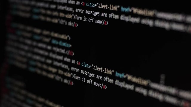 HTML Web Page Code Scrolling Programming code abstract technology background for software developer and Computer script concept