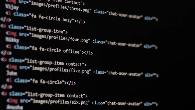 HTML Web Page Code Scrolling Programming code abstract technology background for software developer and Computer script concept