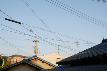 電線のある風景