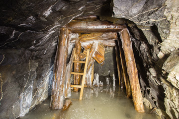 Underground mineshaft gold iron ore tunnel