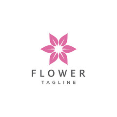 simple flower vector logo design