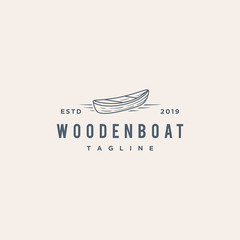 vintage wooden boat symbol vector logo design