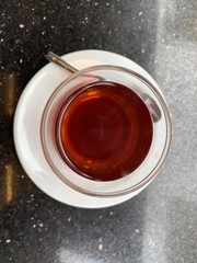 Turkish traditional tea on the table.