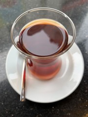Turkish traditional tea on the table.