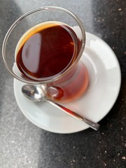 Turkish traditional tea on the table.