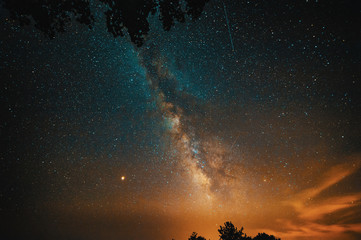 Night sky with milky way, Italy.