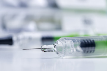 small ready medical syringe background