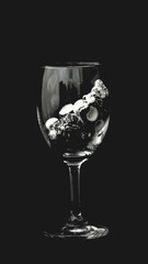 Liqueur glass - wine glas -full of sea shell drink