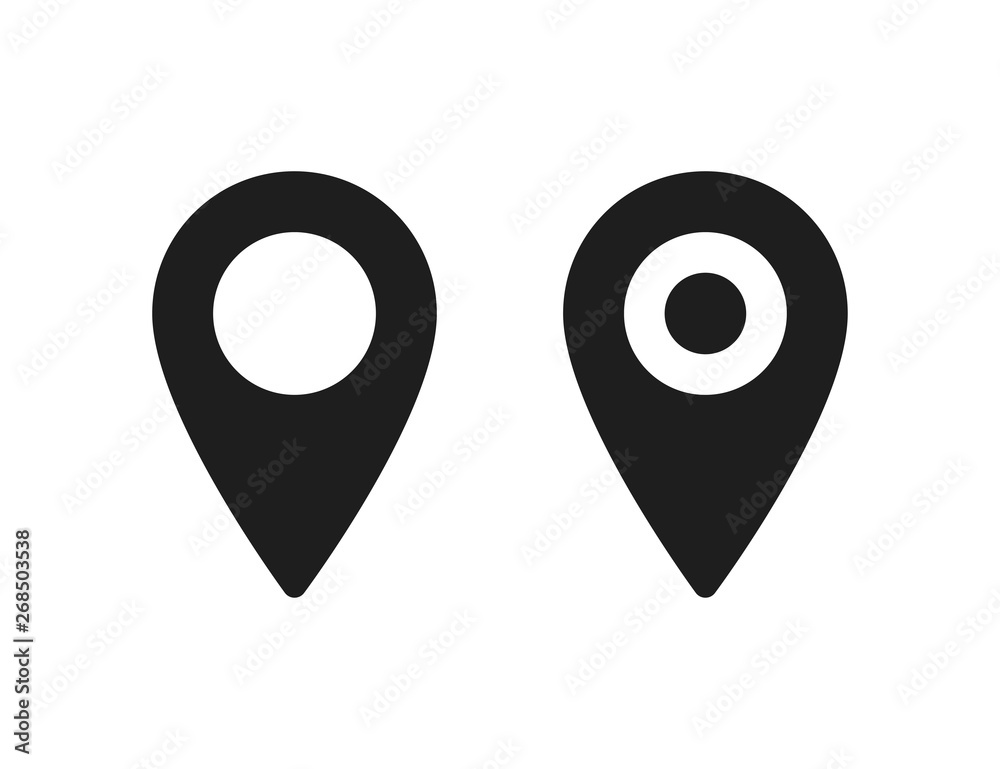 Poster set of pointer icons or pins for map. sign of navigation or location isolated on white background.