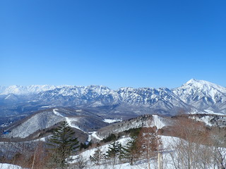 Obraz na płótnie Canvas 長野の冬景色