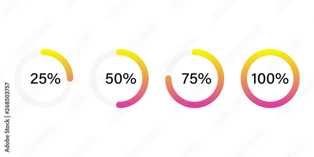 Poster coloder chart percentege infographic isolated circular progress. elements for web or applications.