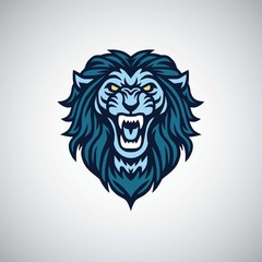 Lion Roaring Mascot Vector Icon Logo