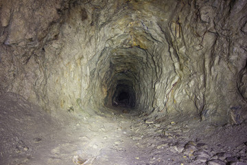 Underground mineshaft gold iron ore tunnel