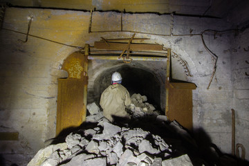 Underground mineshaft gold iron ore tunnel