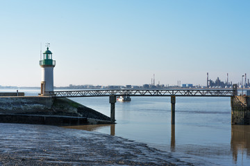 The lighthouse at the entrance to the port of Paimboeuf in the Loire estuary