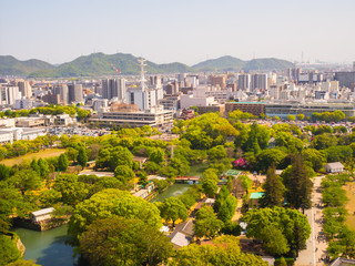 Vista di Himeji dal castello