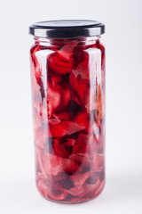 Canning Food Jars of Canned Vegetables Preserved in Glass Storage