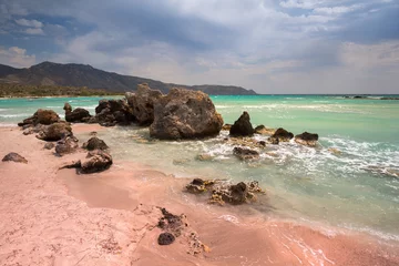 Cercles muraux  Plage d'Elafonissi, Crète, Grèce Plage d& 39 Elafonissi avec du sable rose en Crète, Grèce