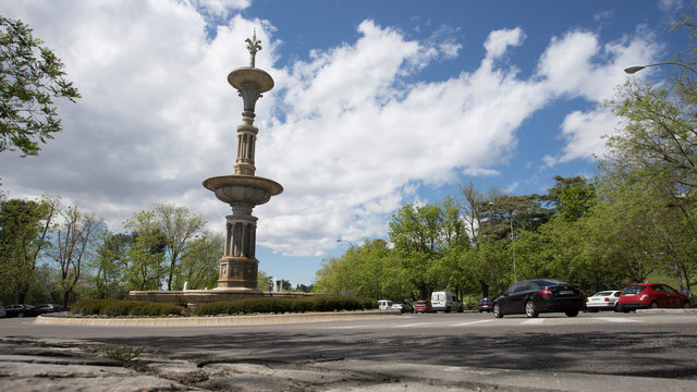 Juan De Villanueva Fountain In Camoens Street In Madrid