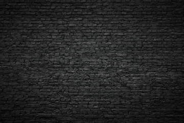 black brick wall background, vintage stone texture