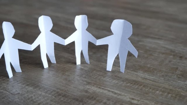 Papae people teamwork on wooden floor , Business teamwork concept