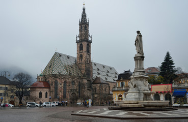 Fototapeta na wymiar gothic Cathedral of Bolzano in Italy