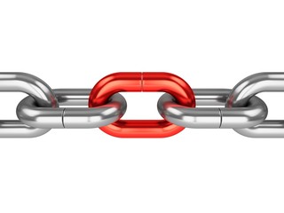 Obraz premium 3D rendering Chain on white background