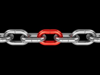 Obraz premium 3D rendering Chain on black background