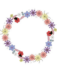 flower wreath and brush