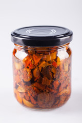 Canning Food Jars of Canned Vegetables Preserved in Glass Storage