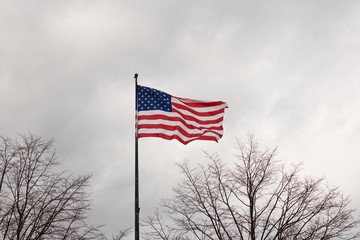 Flag of the United States of America in Manhattan, New York.