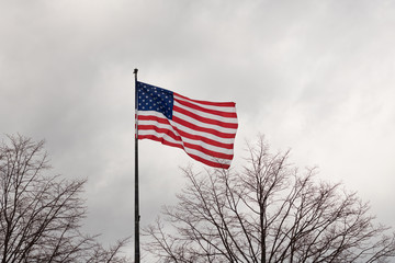 Flag of the United States of America in Manhattan, New York.